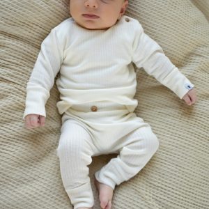 Klein baby | Broekje rib natural white