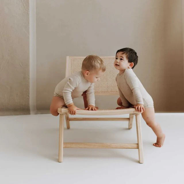 Kico label baby romper met lange mouw beige - Afbeelding 6