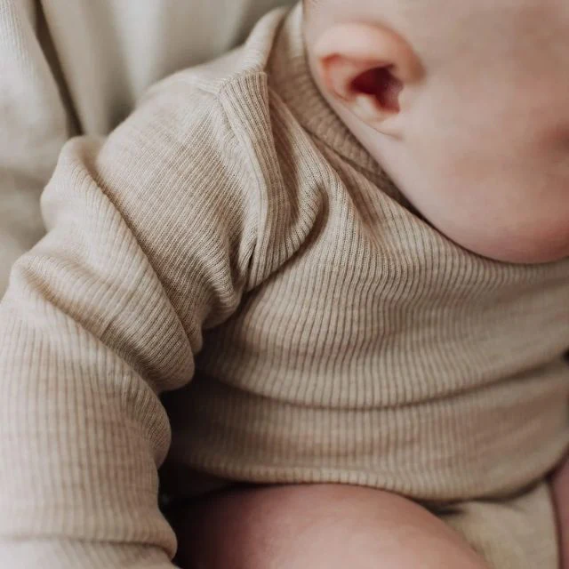 Kico label baby romper met lange mouw beige - Afbeelding 3