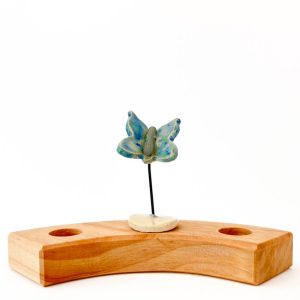 Vlinder blauw gespikkeld steker