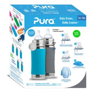 starterset 325 ml aqua en grijs