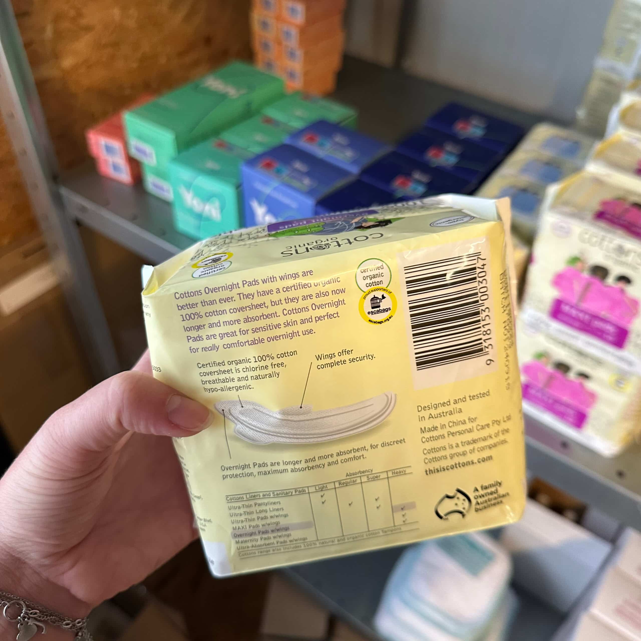 Biologisch Maandverband Voor De Nacht – 10 stuks – Cottons - Afbeelding 5