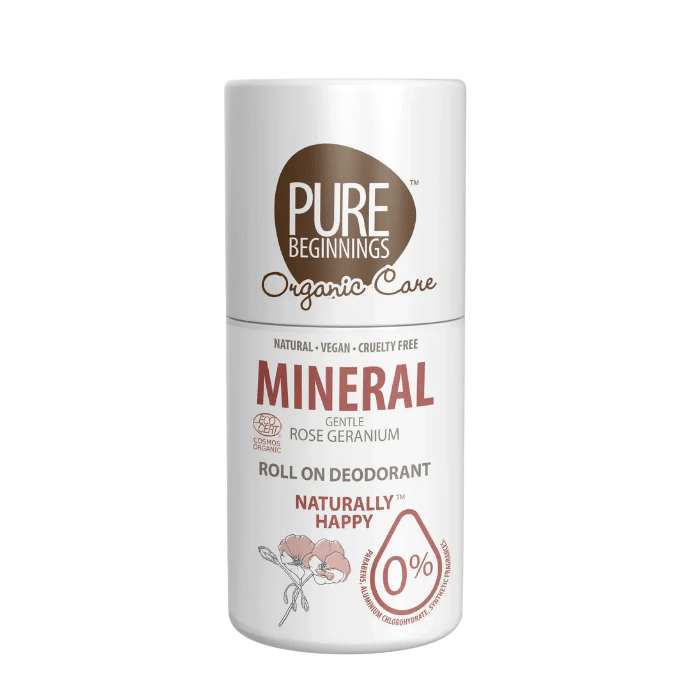 Biologische Deodorant Roller – Mineral Rose Geranium – 75 ml – Pure Beginnings
