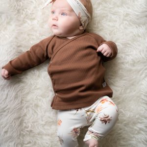 Softie | Overslagshirt rib bruin