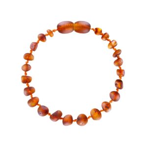 Barnsteen armband baby/peuter cognac – unpolished