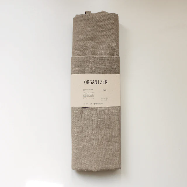 Linnen bed- en boxorganizer taupe - Afbeelding 4
