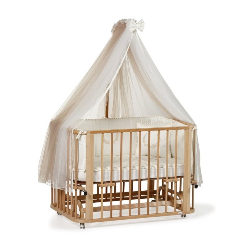 Houten ledikant met wiegbekleding - Afbeelding 2