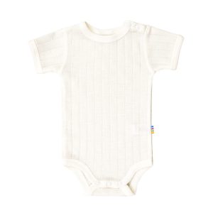 Romper wol/zijde korte mouw – Ecru