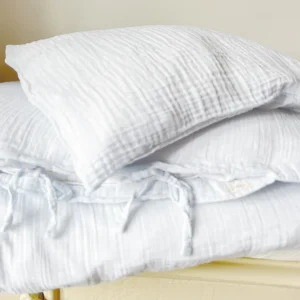 Lubilu mousseline kinderbeddengoed licht blauw 70 x 140 cm
