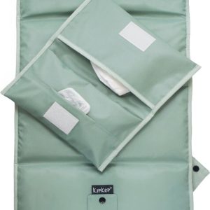 KipKep Napper Combi Verschonings-set – Pale Green – groen – verschoonmatje en luier-etuitje – rPET – wasbaar – gecoat