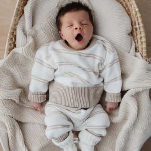Knitted sweater sandy stripe