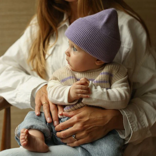 Hvid spencer harvey cream + lilac gestreept baby - Afbeelding 4
