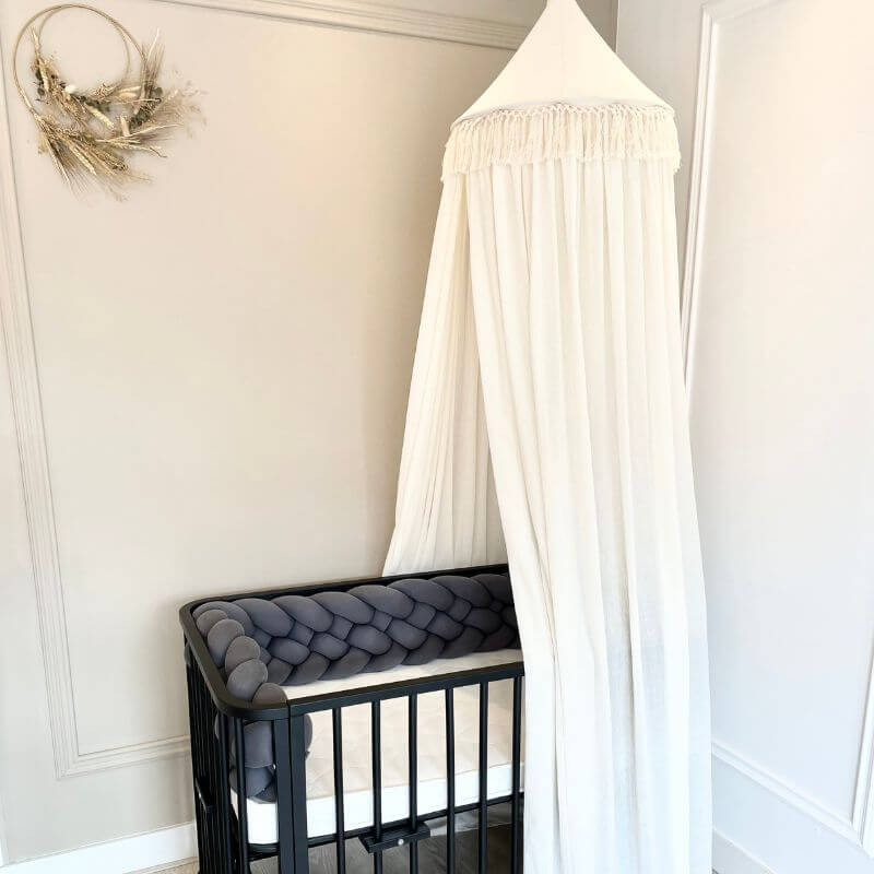 Co-sleeper ledikant zwart met vlechtbumper - Afbeelding 7